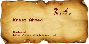 Kresz Ahmed névjegykártya